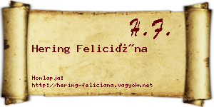 Hering Feliciána névjegykártya